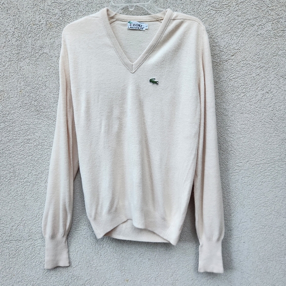 Izod Lacoste Other - Vintage IZOD LACOSTE Men’s Sweater Large Cream Grandpa Classic Preppy Alligator